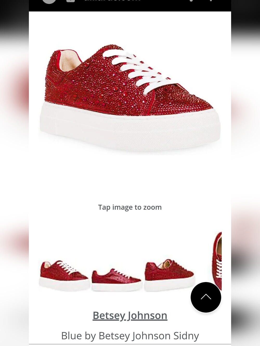 💰Betsey Johnson Sparkling Red Rhinestone Lace-Up Sneakers - Women